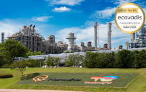 한화토탈에너지스 대산공장 전경과 골드 등급 메달 